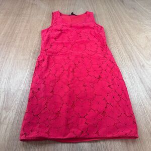 Banana Republic Dark Coral/Red Floral Lace Dress Size 2 Sleeveless Shift Mini